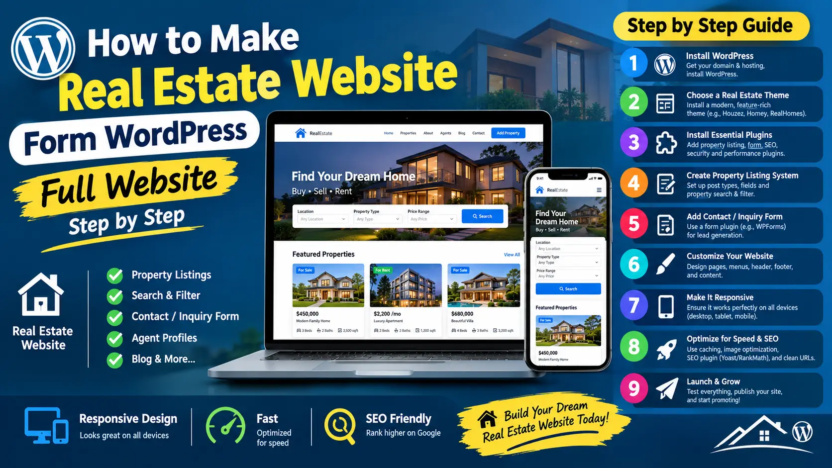 How to Make a Real Estate Website with WordPress 2026 | Step-by-Step Full Tutorial